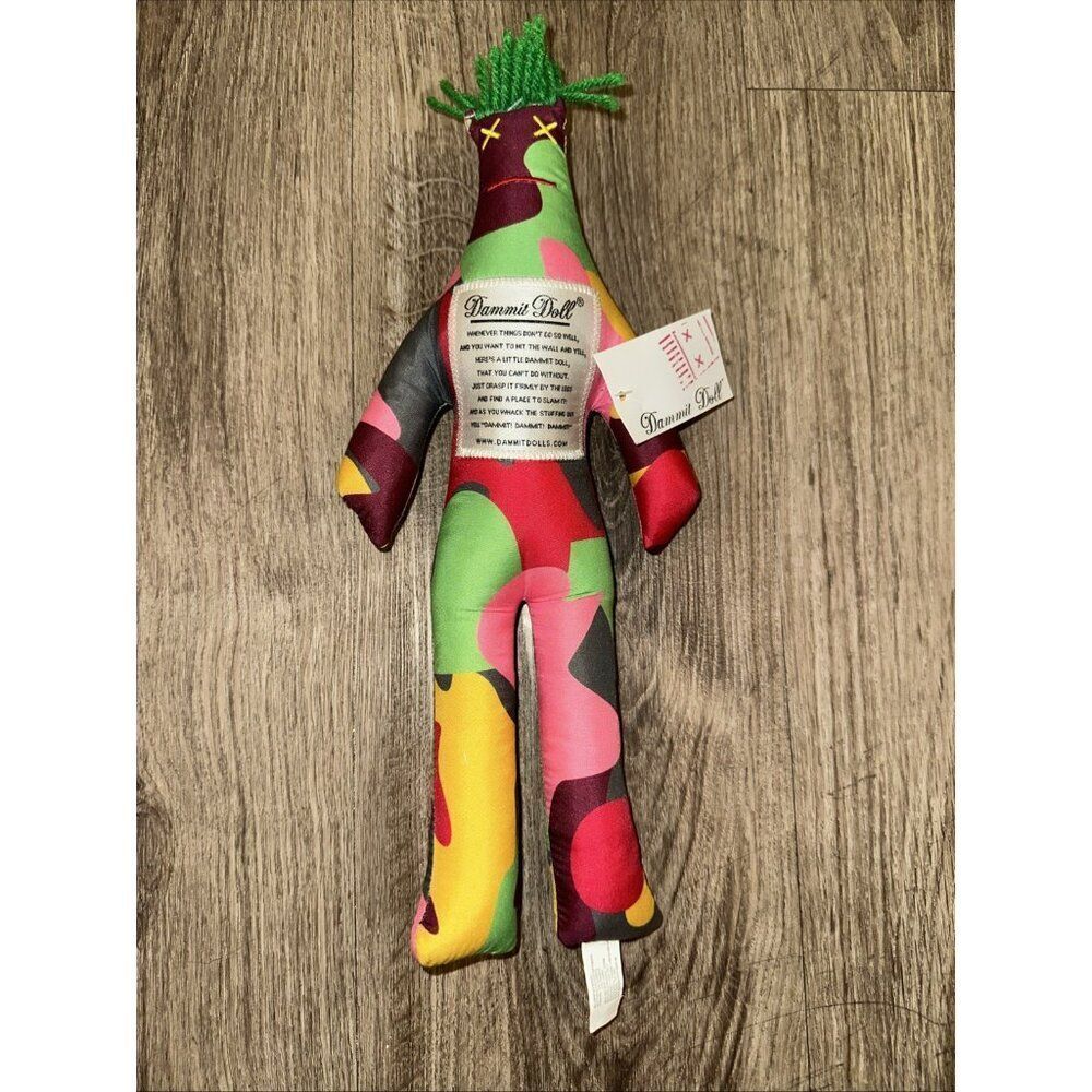 DAMMIT!‎ DOLLS Stress Relief Squishy Classic Abstract Camo Doll Gag Gift 12" NWT